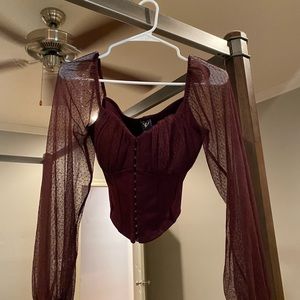 Corset long sleeve top